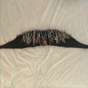 Victoria's Secret Black Bikini with Multicolor Fringe